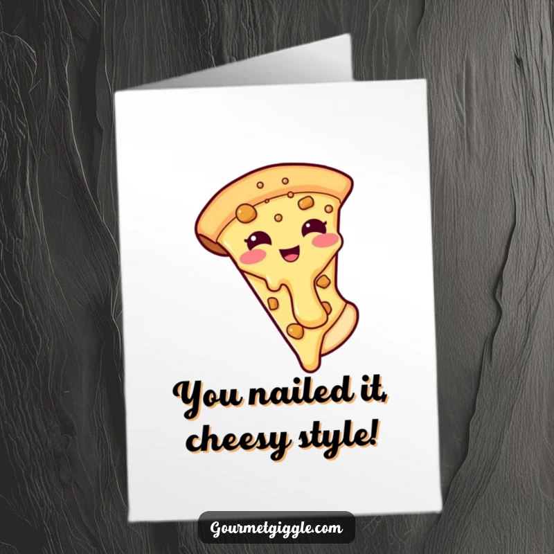 Funny Free Printable Congratulations Card: A Cheerful Pizza Slice Losing Its Topping