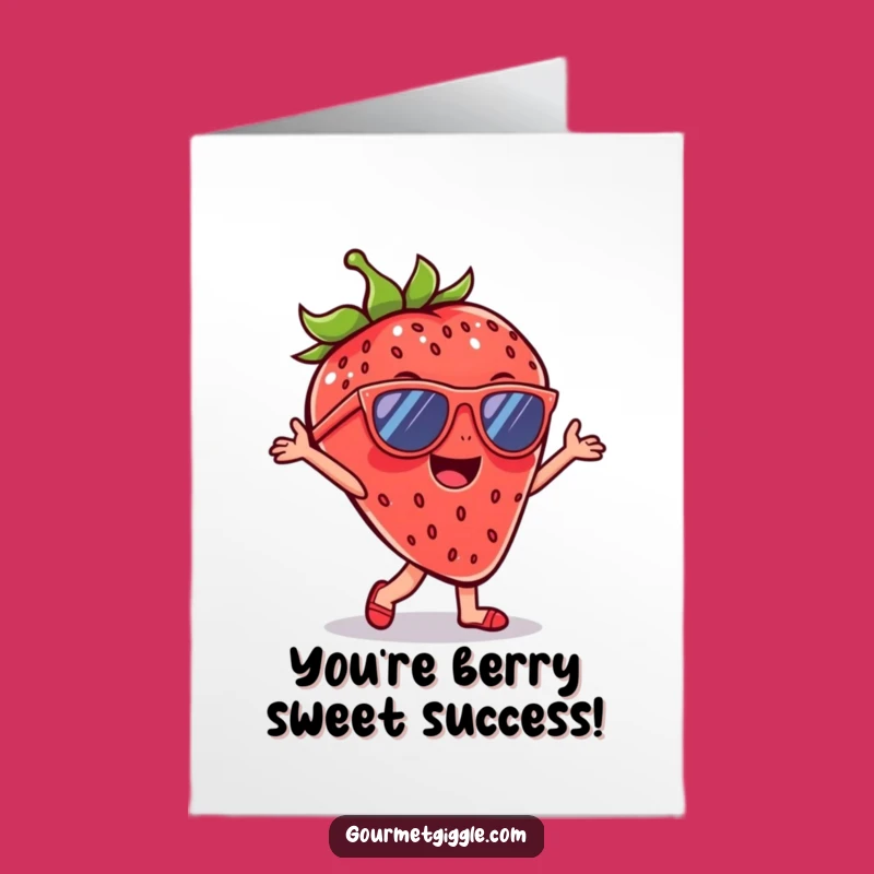 Free Printable Congrats Strawberry Card: Funny Dancing Fruit Downloadable Gift
