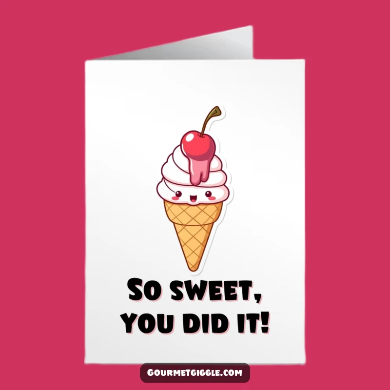 Free Printable Congrats Card Ice Cream - Melty Celebration Downloadable Gift