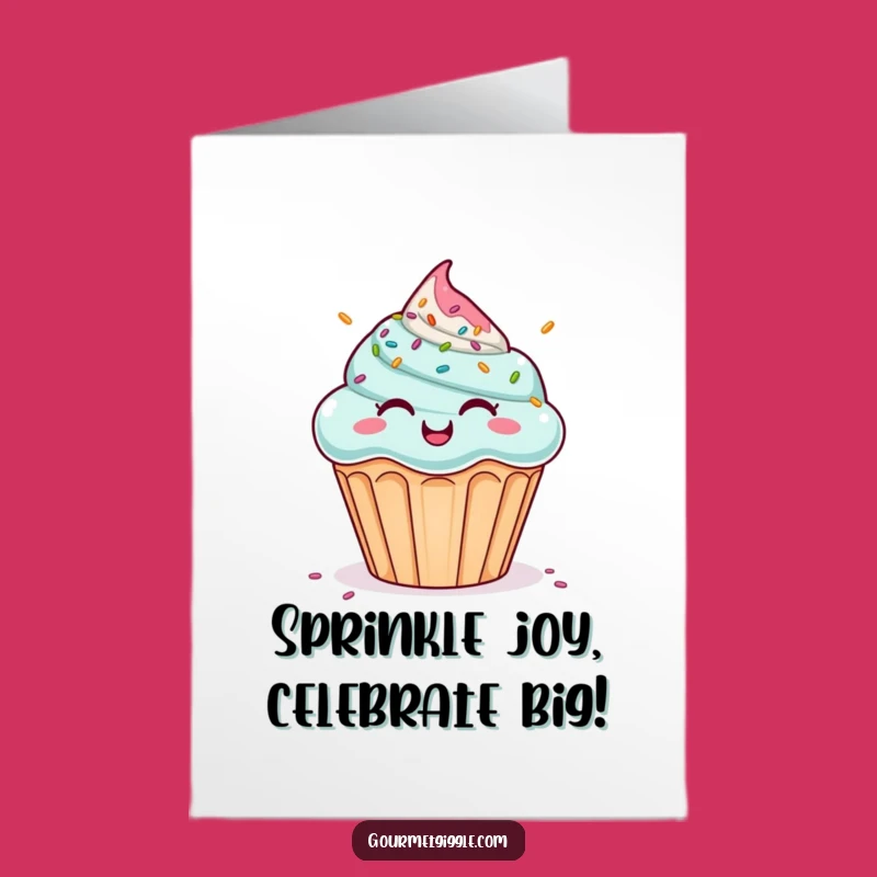 Free Printable Congrats Card: Giggling Cupcake Sprinkle Fun, Humorous Downloadable Greeting