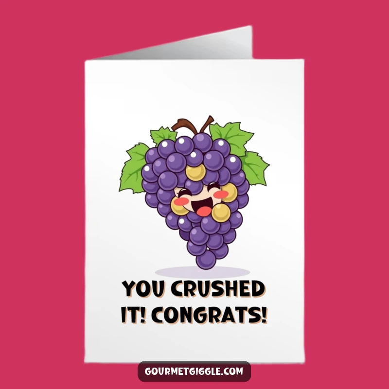 Free Printable Congrats Card Funny Grapes - Rolling Grapes Celebration Downloadable Gift