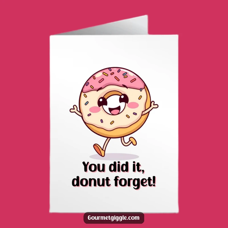 Free Printable Congrats Card: Hopping Donut, Perfect Downloadable Gift