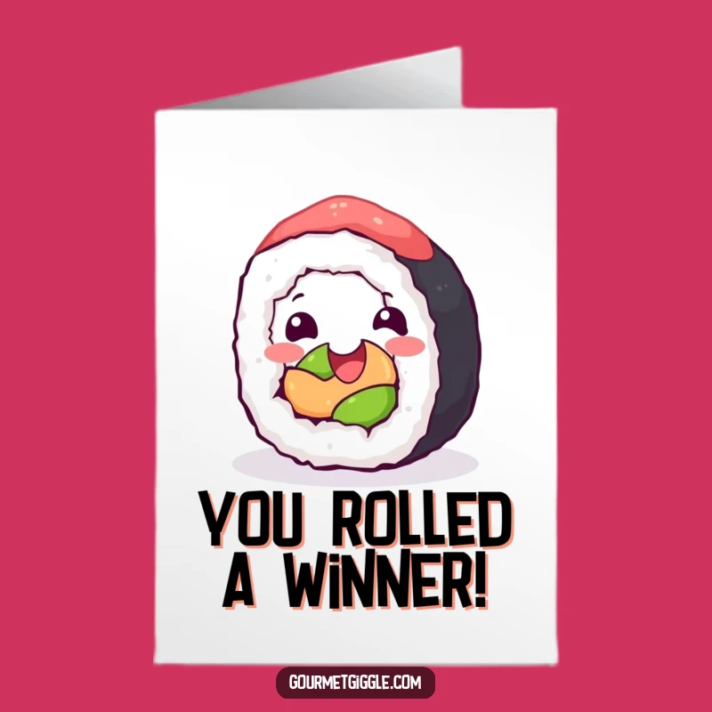 Free Printable Sushi Congrats Card: Joyful Funny Downloadable for Celebrating Big Wins