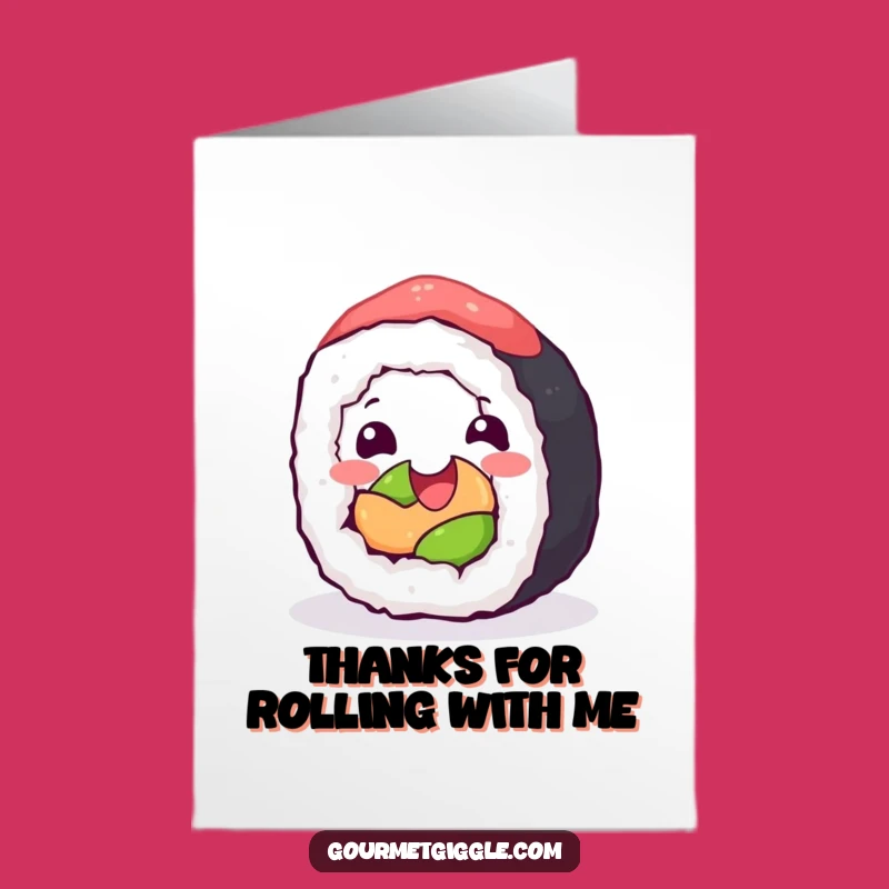 Free Printable Sushi Thank You Card: Cute Funny Downloadable for Expressing Gratitude