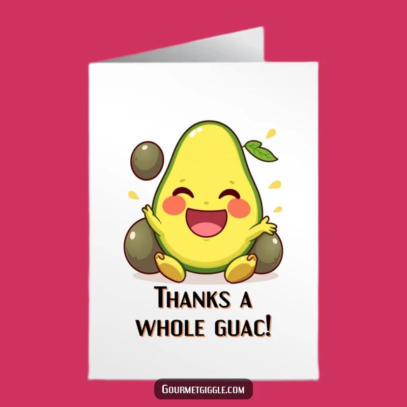 Free Printable Thank You Card Avocado - Juggling Thanks Downloadable Gift
