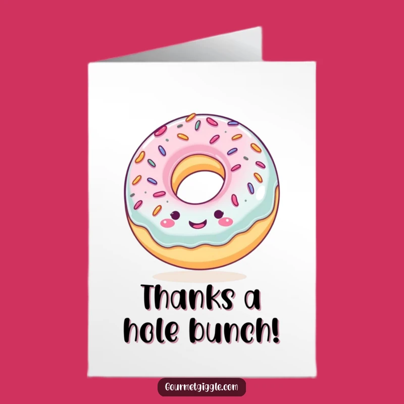 Free Printable Thank You Card: Donut Sends Bouncy Gratitude with Sprinkles