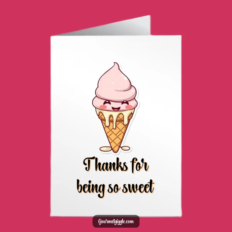 Free Printable Thank You Card: Giggling Ice Cream - Funny Downloadable Thanks