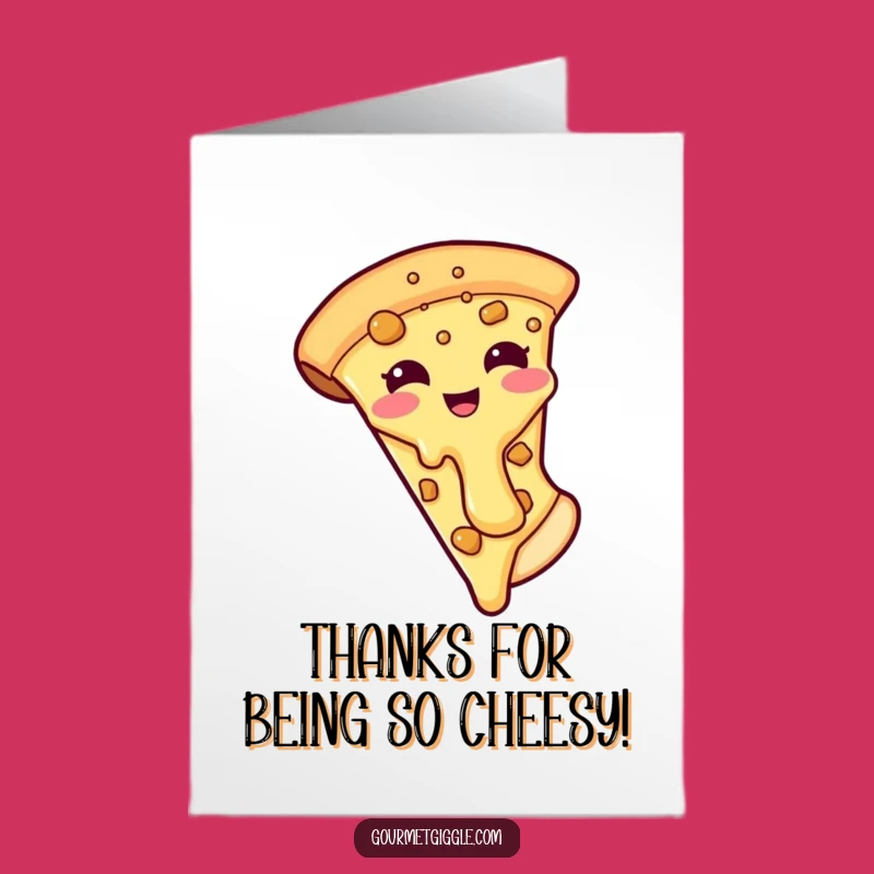 Free Printable Thank You Card: Goofy Pizza Slice, Downloadable Art