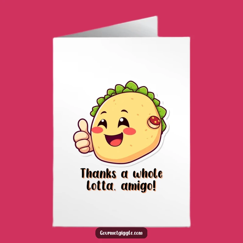 Free Printable Thank You Card: Happy Taco Thumbs Up - Funny Downloadable Gratitude