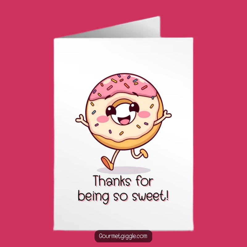 Free Printable Thank You Card: Jumping Donut, Downloadable Art