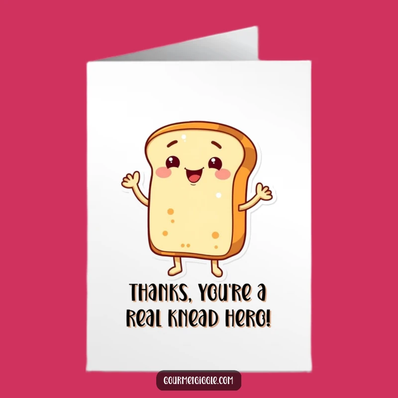 Free Printable Thank You: Waving Bread Card Funny Downloadable Gift