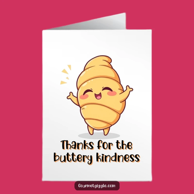 Free Printable Winking Croissant Thank You Card: Funny Downloadable French Gratitude