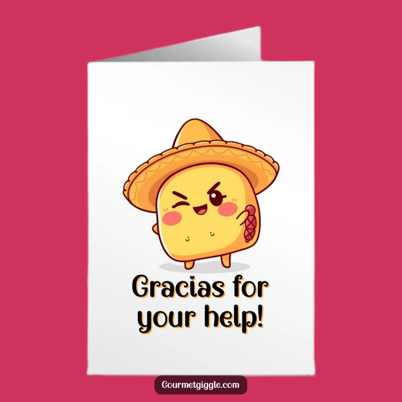 Mischievous Taco Thank You Card - Free Printable Sombrero Wink
