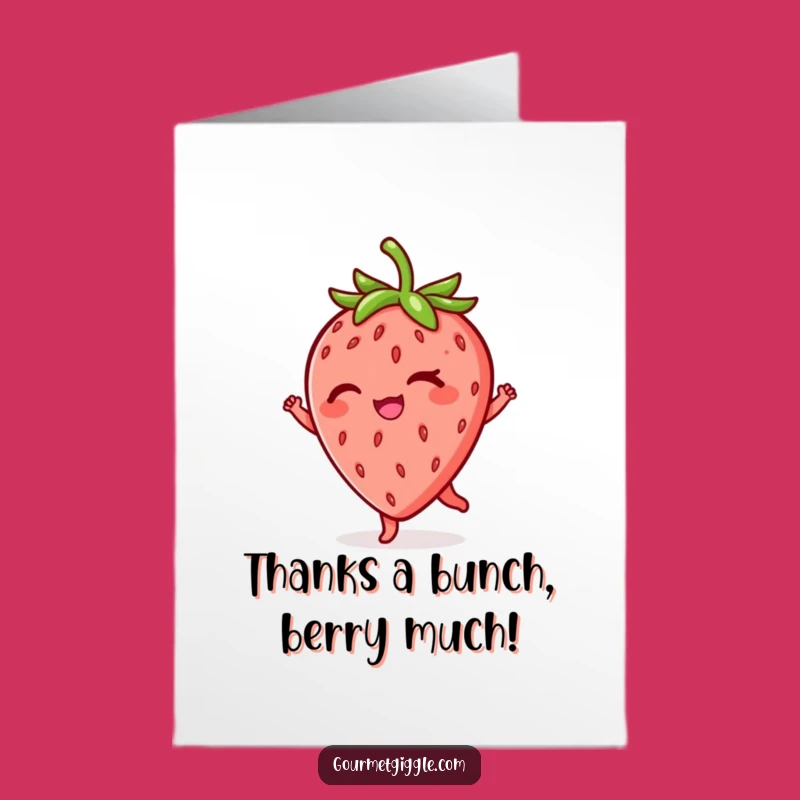 Free Printable Thank You Card: Winking Strawberry Twirl Funny Downloadable