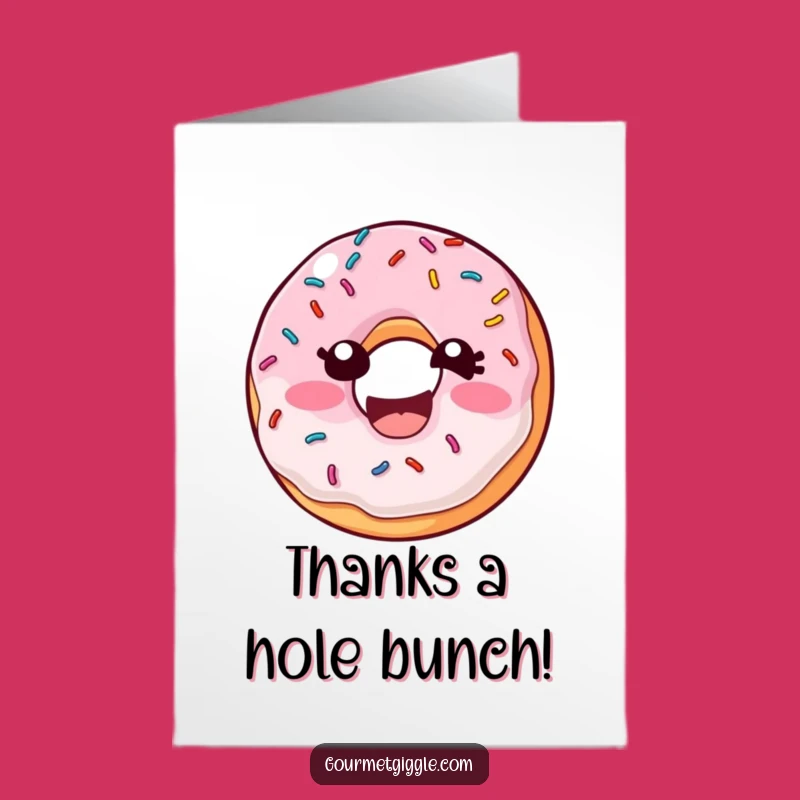 Free Printable Thank You Donut Card: Funny Sprinkle Laugh Downloadable Gift