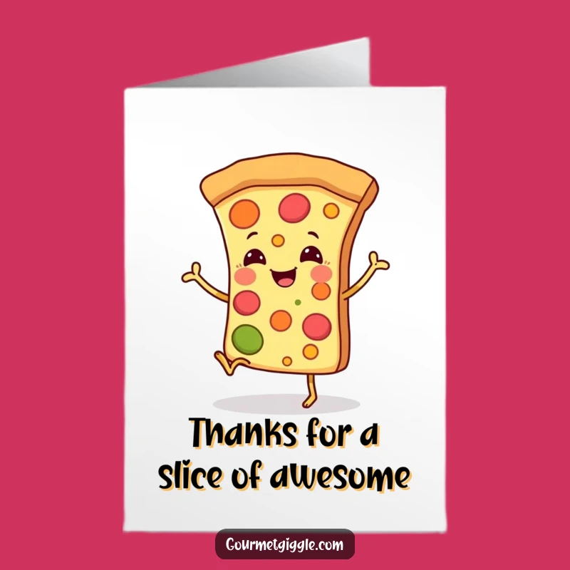 Happy Free Printable Thank You Card: Dancing Pizza Gratitude, Yummy Downloadable Gift