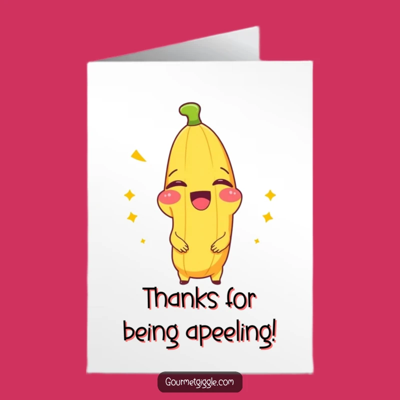 Free Printable Thank You Card: Banana Splitting Laughing, Humorous Downloadable