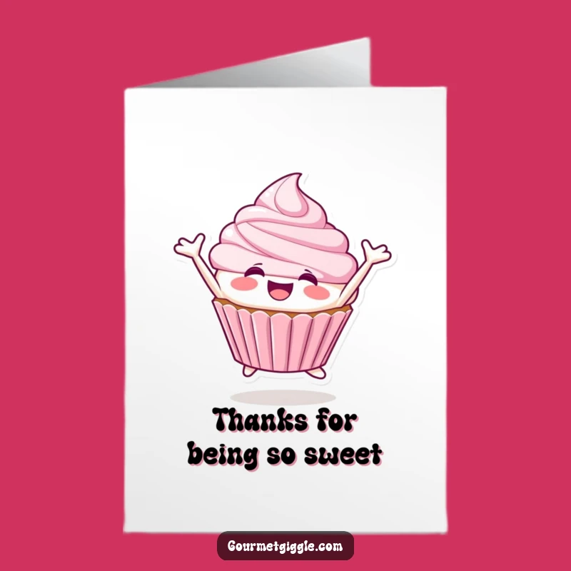 Free Printable Thank You Card: Joyful Cupcake, Happy Leap, Downloadable Gift