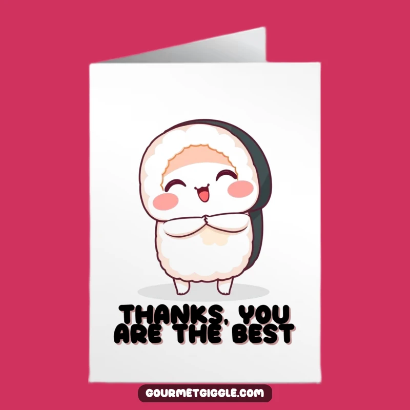 Free Printable Thank You Card Sushi - Bowing Thanks Downloadable Gift
