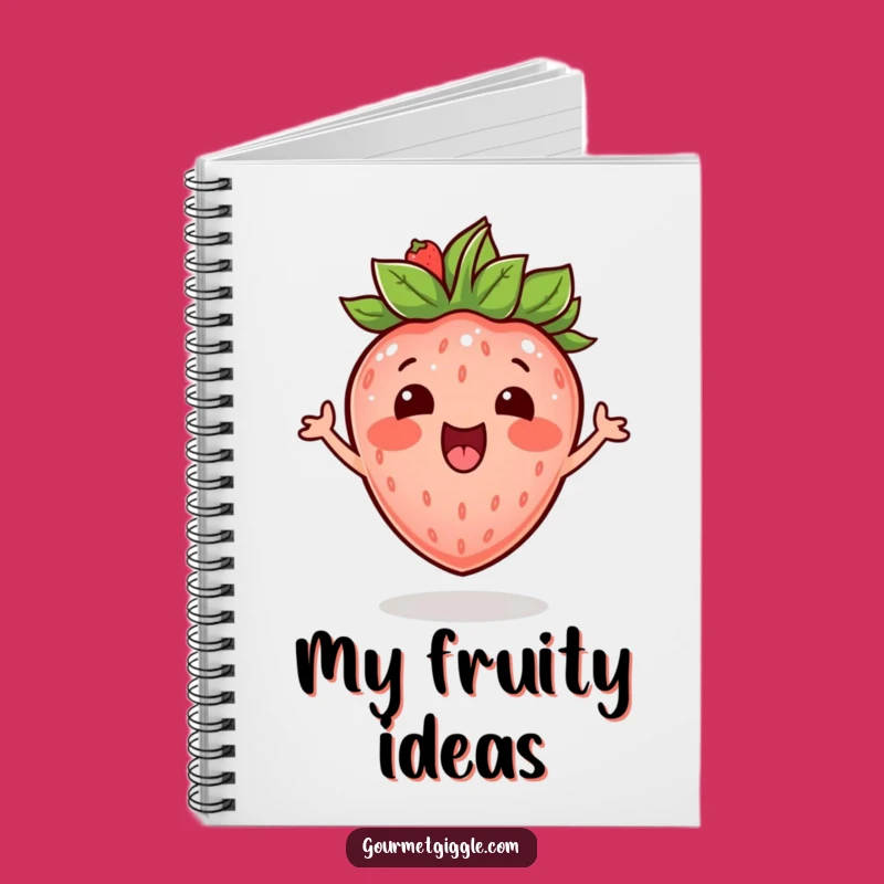 Funny Bouncing Strawberry Notebook - Journal for Fruity Ideas & Happy Notes