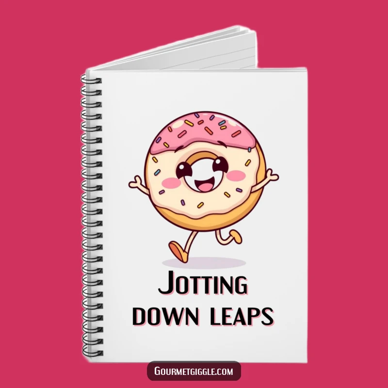 Funny Donut Notebook: Sprinkles Jumping Grinning Creative Journal Gift