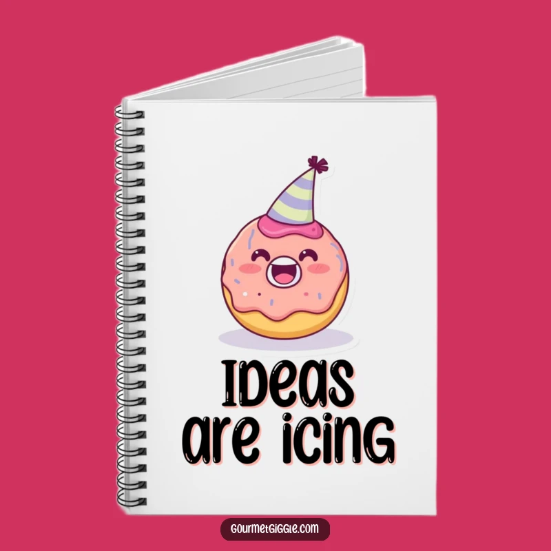 Funny Donut Party Hat Notebook, Cheerful Journal, Perfect Funny Gift Stationery