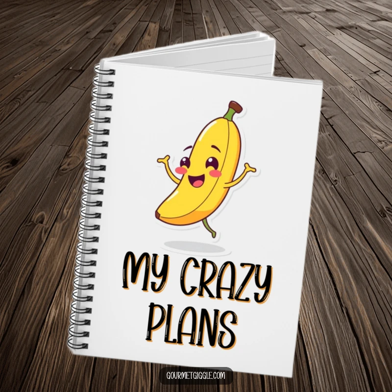 Funny Banana Jigging Notebook: A grinning banana jigs across the cover, inspiring creativity and fun with every page.