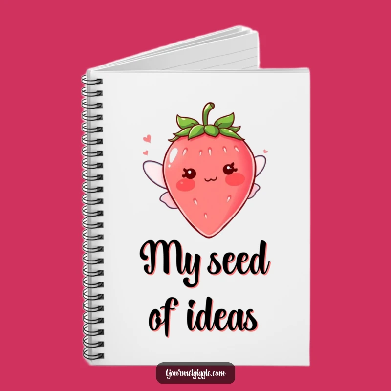 Funny Blushing Strawberry Wings Notebook, Cute Journal, Perfect Funny Gift Stationery