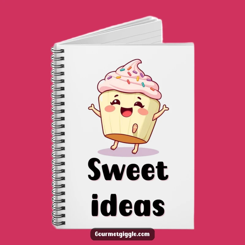 Funny Cupcake Cartwheel Notebook - Jot Down Sweet Ideas with Giggles
