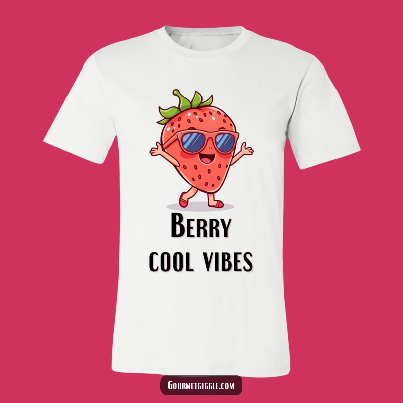 Funny Strawberry Sunglasses T-Shirt - Cheerful Dancing Fruit, Hilarious Summer Gift