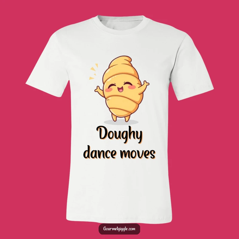 Funny Croissant T-Shirt: Winking Dancer, Breakfast Fun Tee, Great Gift