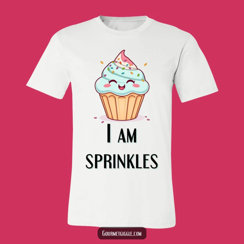 Funny Cupcake T-Shirt: Giggling Sprinkle Fun - Hilarious Dessert Tee!