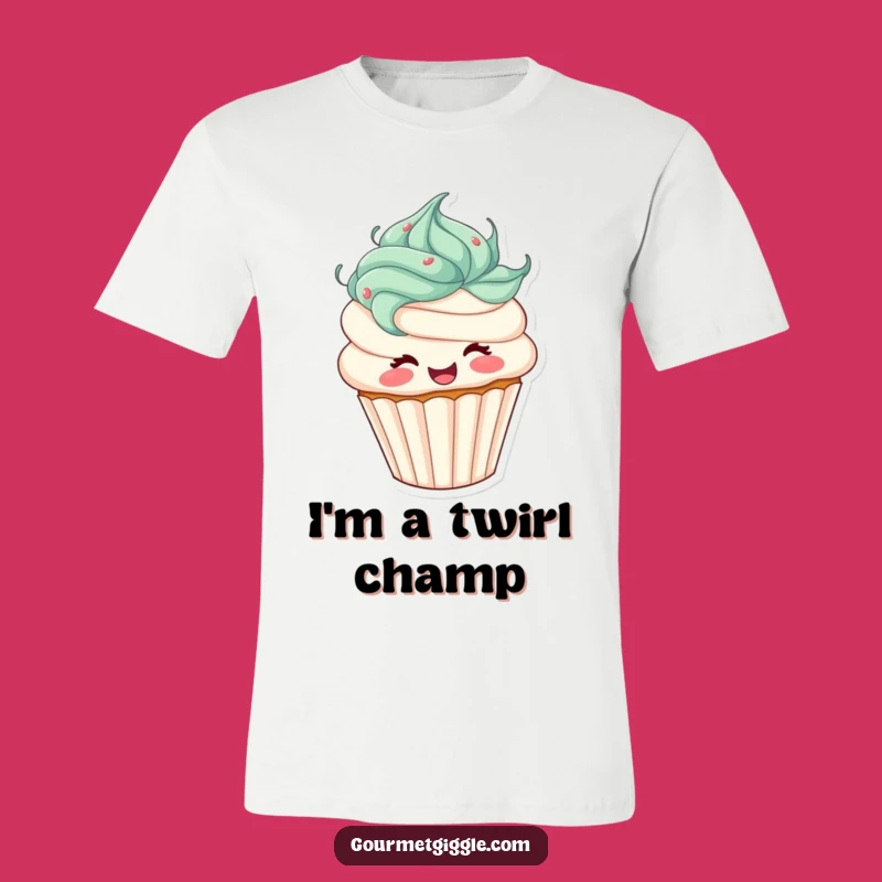 Funny Cupcake T-Shirt: Joyful Frosting Hair Spinning Around - Hilarious Outfit for Foodies!