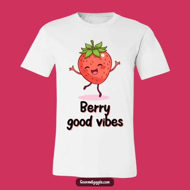 Funny Dancing Strawberry T-Shirt - Joyful Fruit Fiesta Apparel