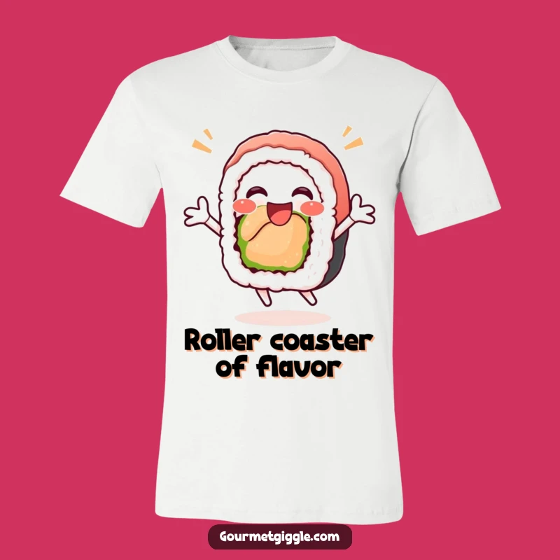 Funny Sushi Roll Jumping T-Shirt - Hilarious Graphic Tee for Foodies