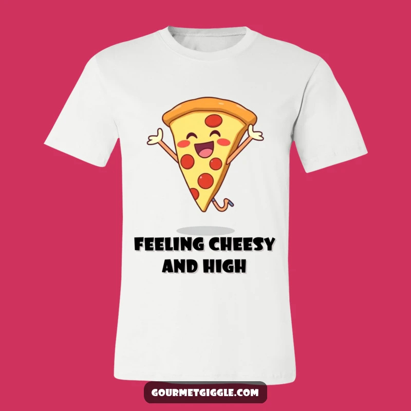 Joyful Pizza Jump T-Shirt - Happy Foodie Tee, Deliciously Funny Gift