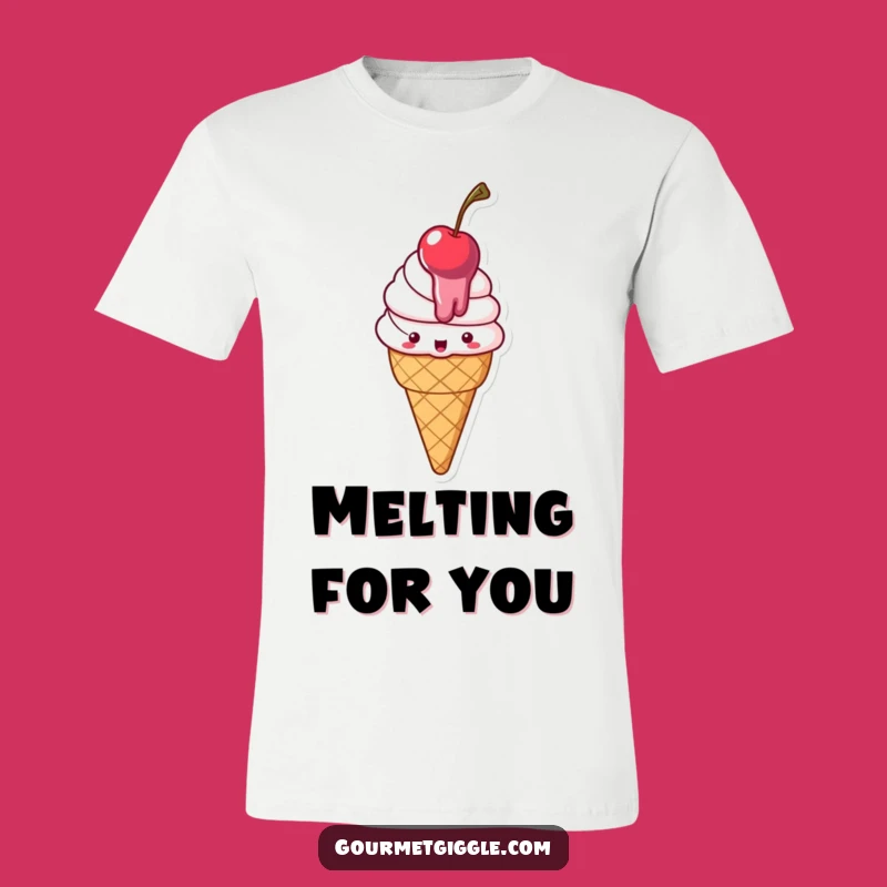 Funny Melting Ice Cream T-Shirt: Delighted Cone, Ideal Funny Gift