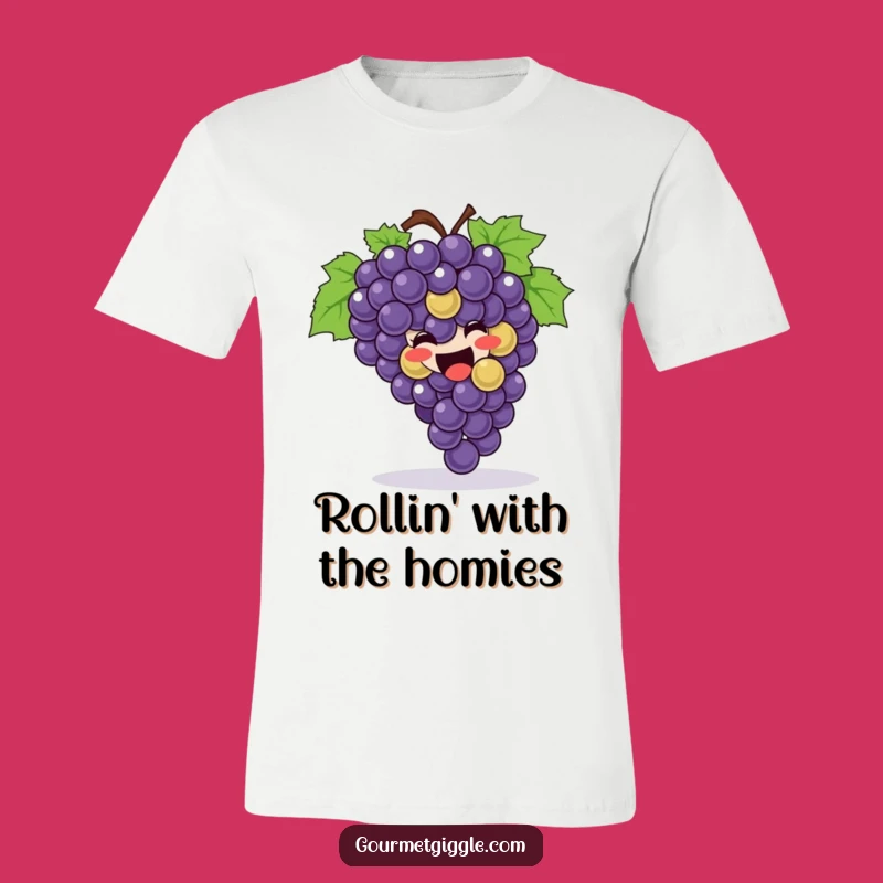Funny Grapes Rolling T-Shirt: Joyful Bunch of Grapes, Ideal Funny Gift
