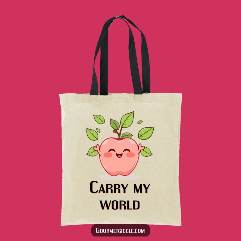 Funny Apple Juggling Leaves Tote Bag: Carry Your Essentials with a Smile