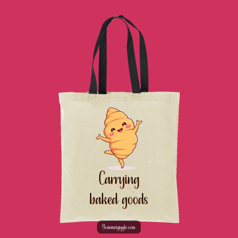 Funny Croissant Pirouette Tote Bag: Carry Your Elegance & Humor Daily!