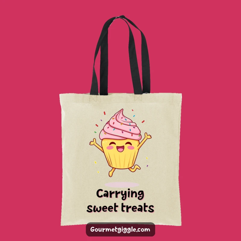 Funny Cheerful Cupcake Tote Bag: Carry Your Sweetness with Joy!