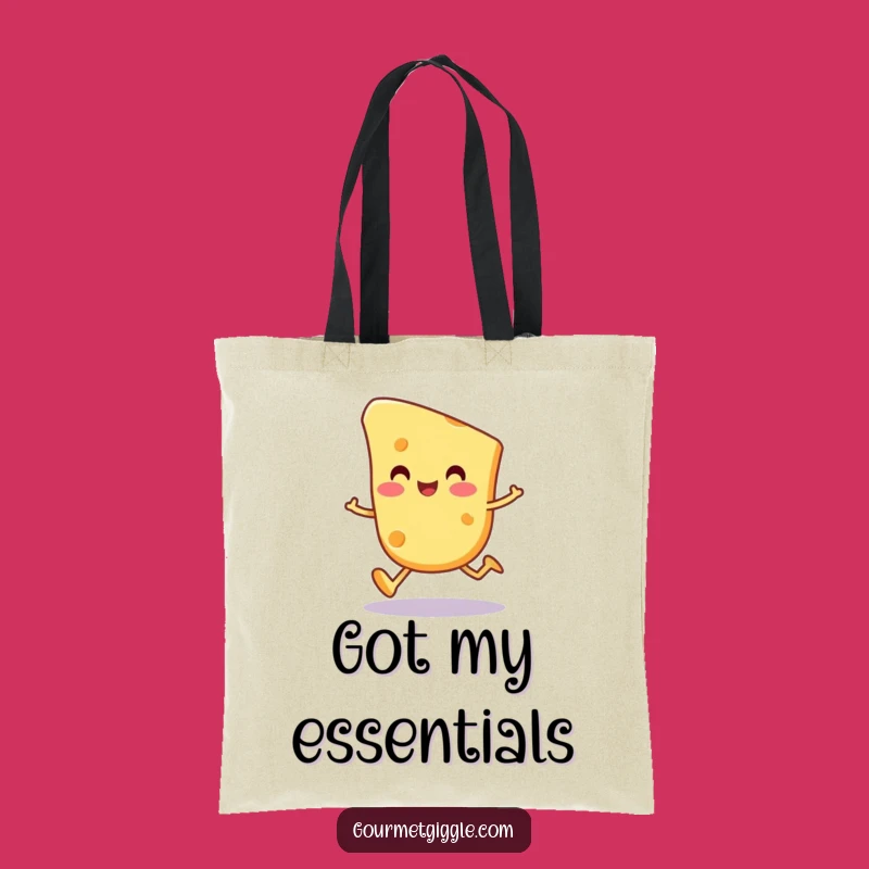 Funny Cheese Trot Tote Bag: Happy Character for Cheesy Errands