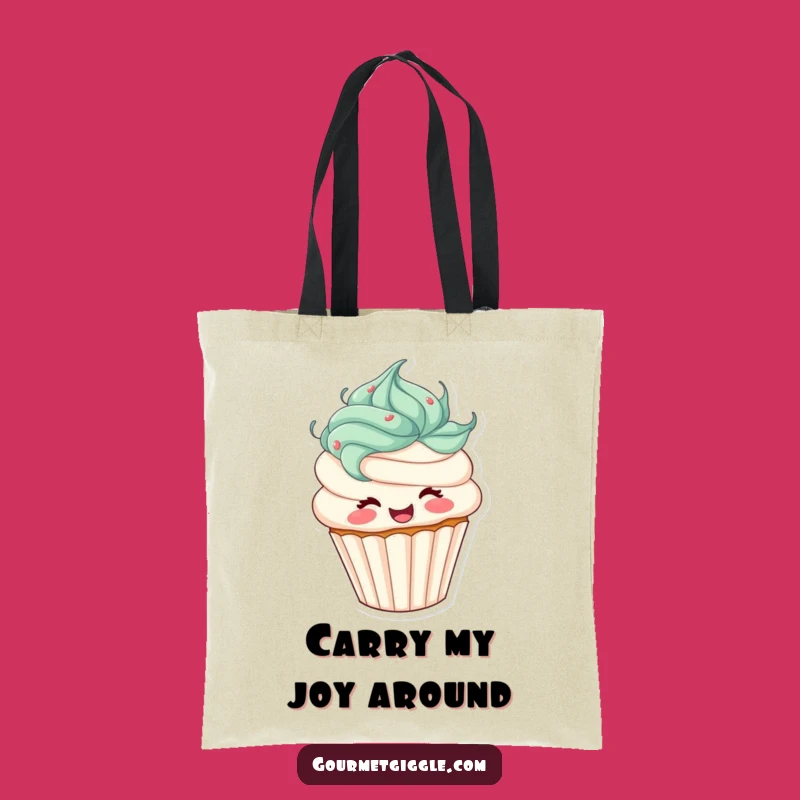 Funny Cupcake Tote Bag: Joyful Spinning Frosting Hair - Carry Your Laughs in Style!