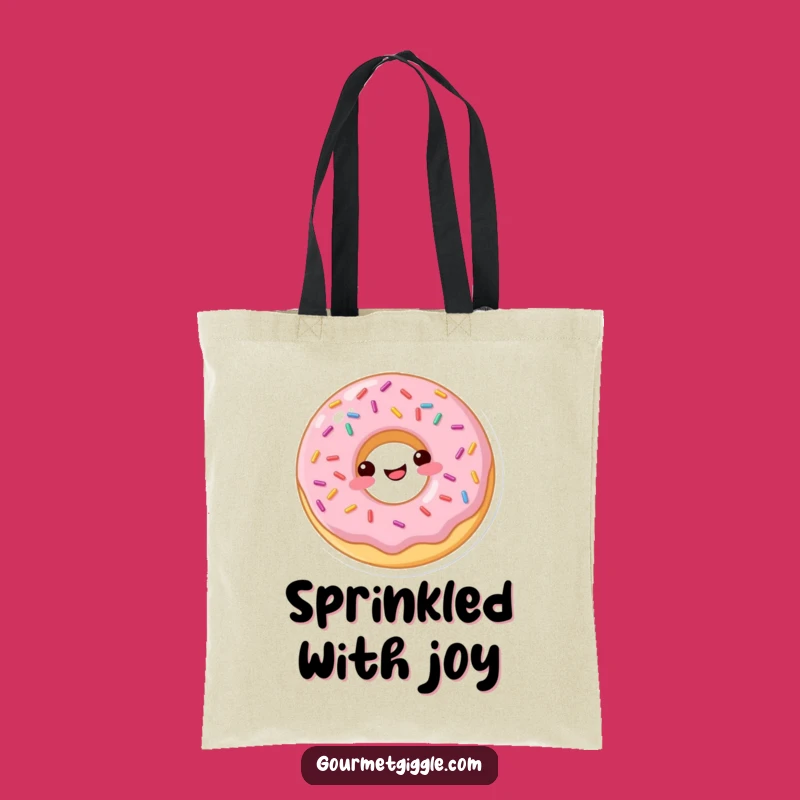 Funny Donut Bounce Tote Bag: Playful Sprinkled Carryall