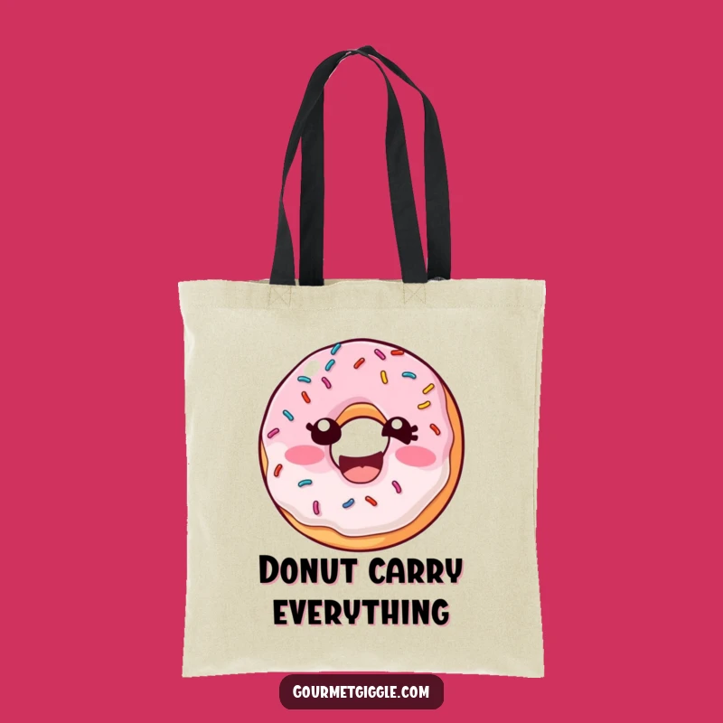 Funny Donut Sprinkles Tote Bag - Laughing Pastry, Chic Funny Accessory Gift
