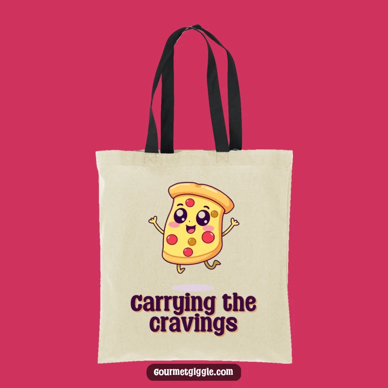 Funny Happy Pizza Tote Bag, Carry Your Essentials with a Slice of Joy