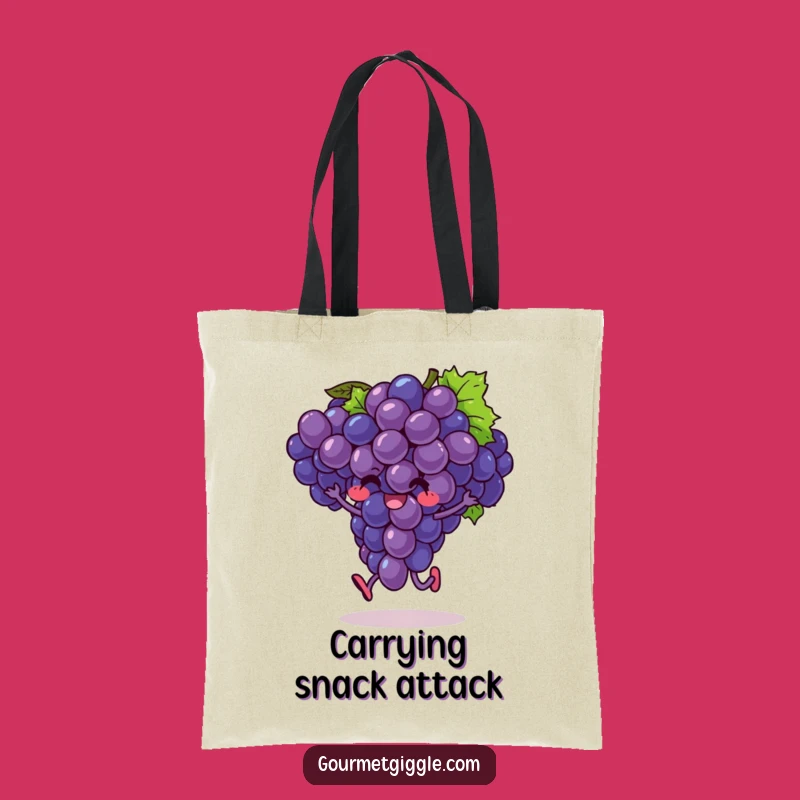 Funny Hopping Grapes Tote Bag: Exuberant Fruit Carryall, Perfect Funny Gift