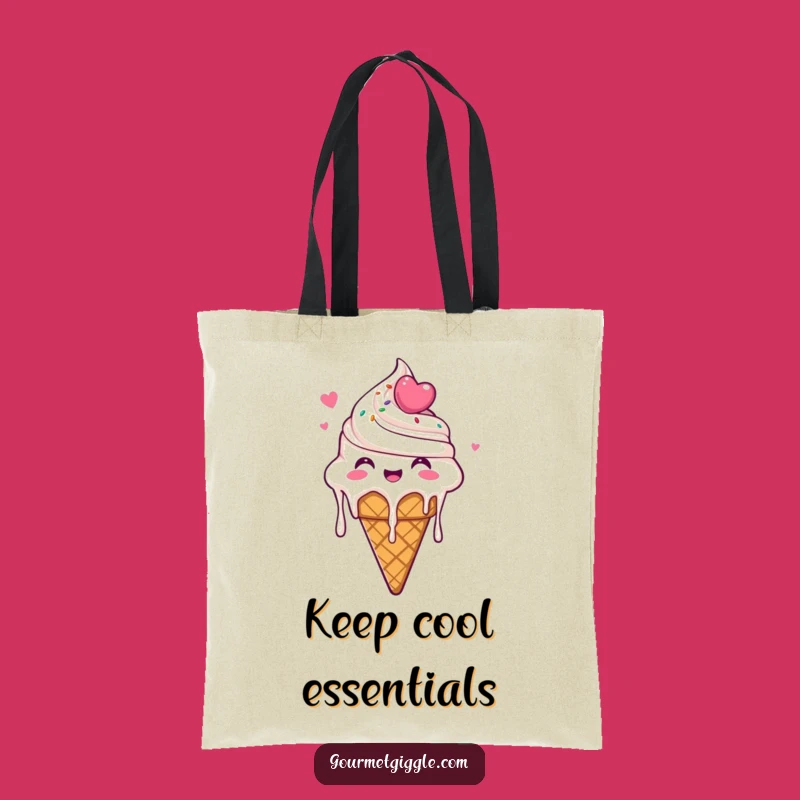 Funny Ice Cream Cone Tote Bag - Dripping Glee, Chic Funny Accessory Gift