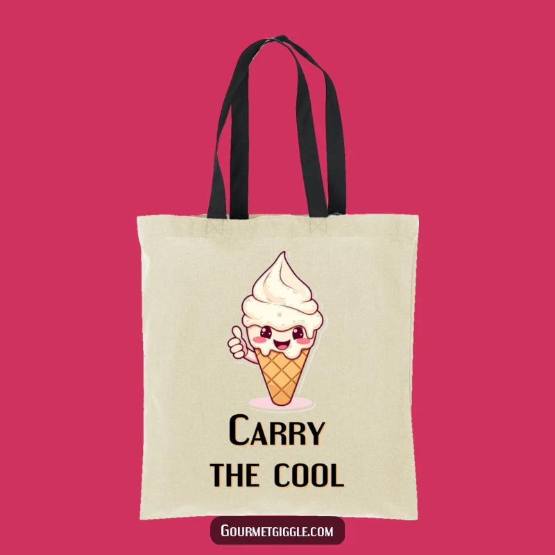 Funny Ice Cream Thumbs Up Tote Bag: Carry Your Sweet Cheer