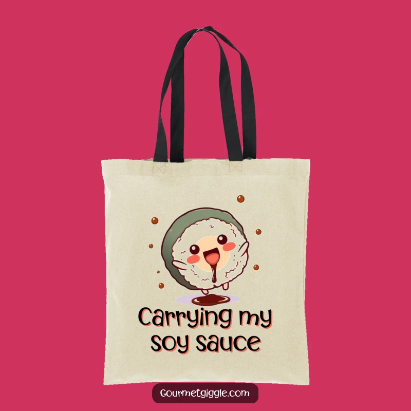 Funny Sushi Roll Cartwheel Tote Bag: Stylish & Hilarious Japanese Food Carryall